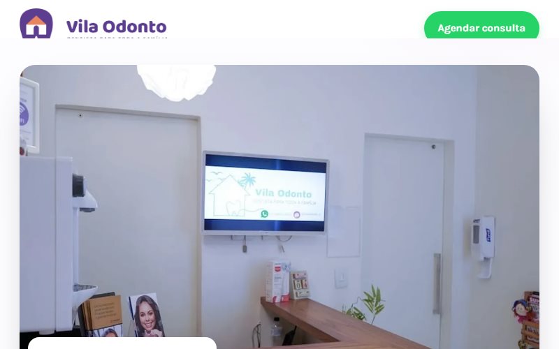 Página inicial do projeto Vila Odonto
